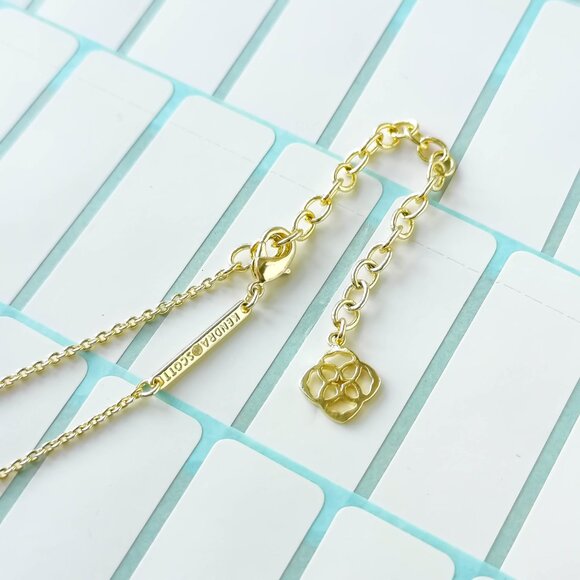 Kendra Scott Elisa Aqua Kyocera Opal Gold Pendant Necklace with dust bag - Picture 3 of 3